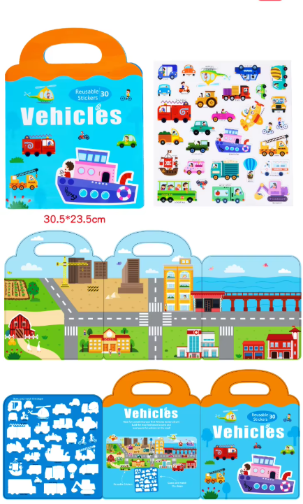 Járművek – Újraragasztható matricás könyv - Image 3