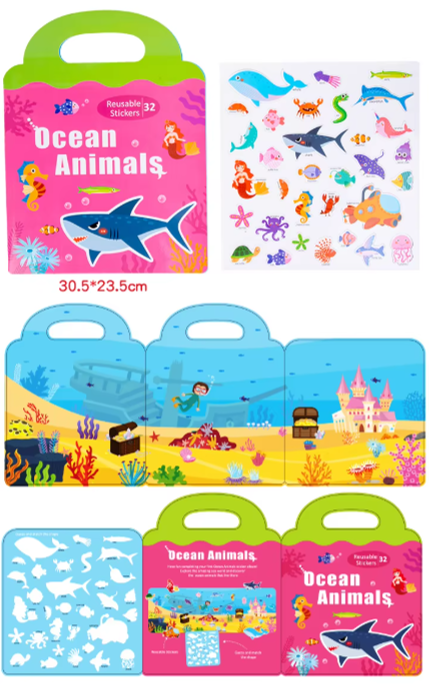 Óceáni Állatok – Újraragasztható matricás könyv - Image 3